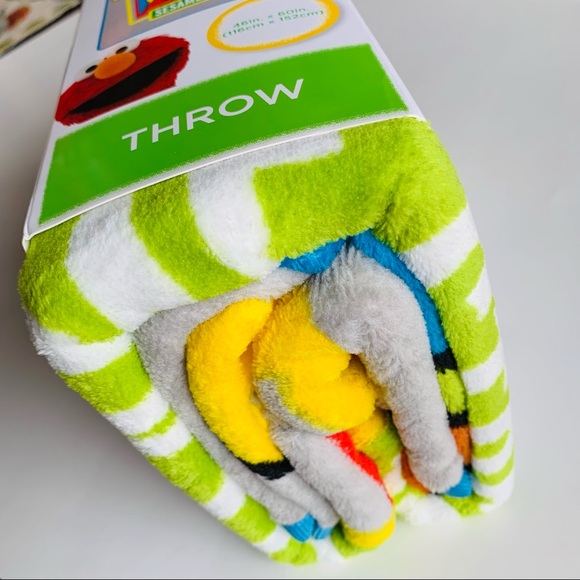 SESAME STREET Throw Elmo Oscar Cookie Monster Big Bird 46" x 60" Blanket - Picture 5 of 7